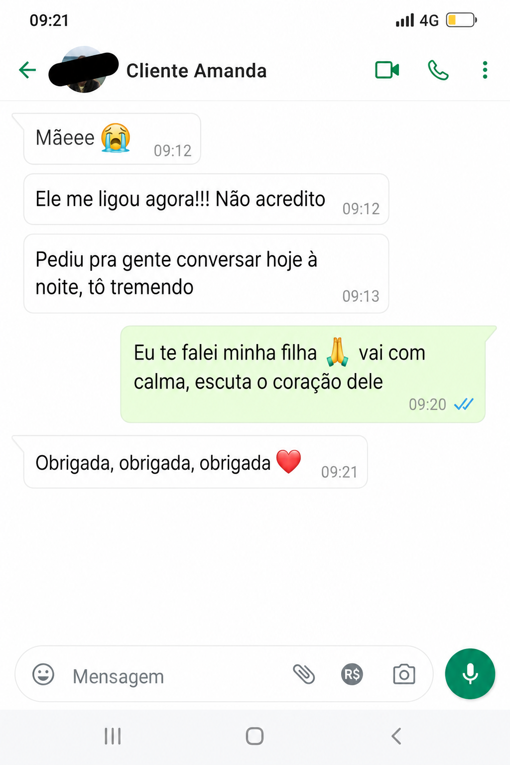 Conversa real de cliente com Mãe Michelle (1)